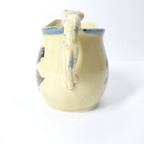 Pelican Creamer w/ Cat Handle Vintage Surrealist Japan Ceramic Cream Pitcher - Picture 4 of 8